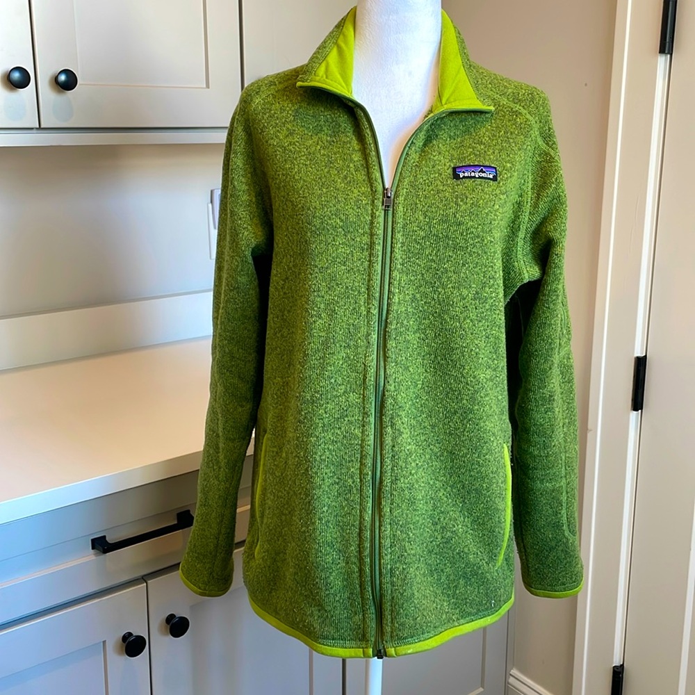 Patagonia Better Sweater in lime green